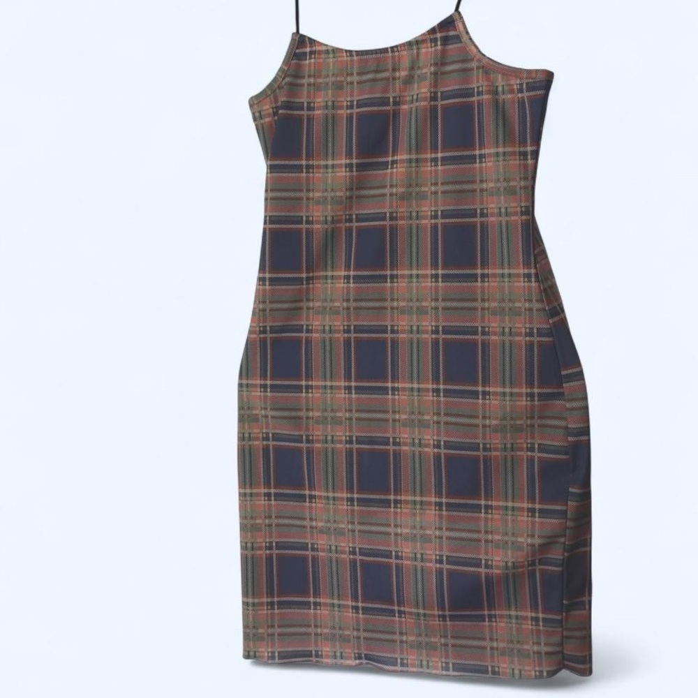 SHEIN Mini plaid blue and pink dress S